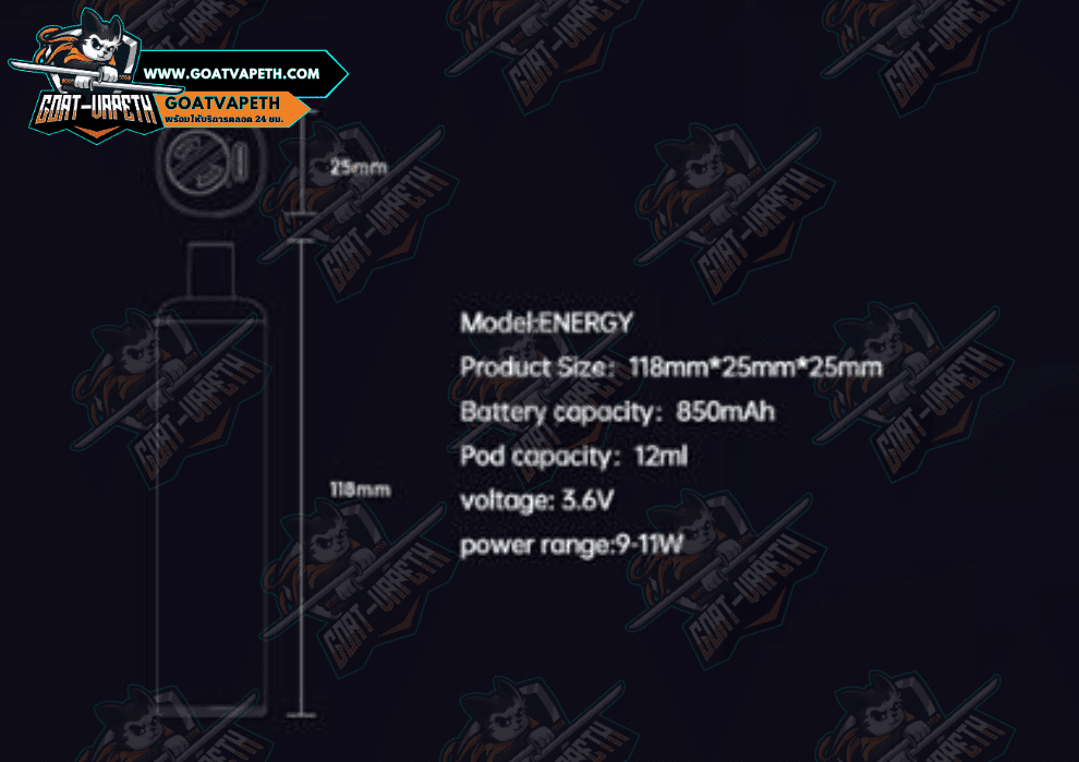 KK Energy 5000 Puffs Specifications