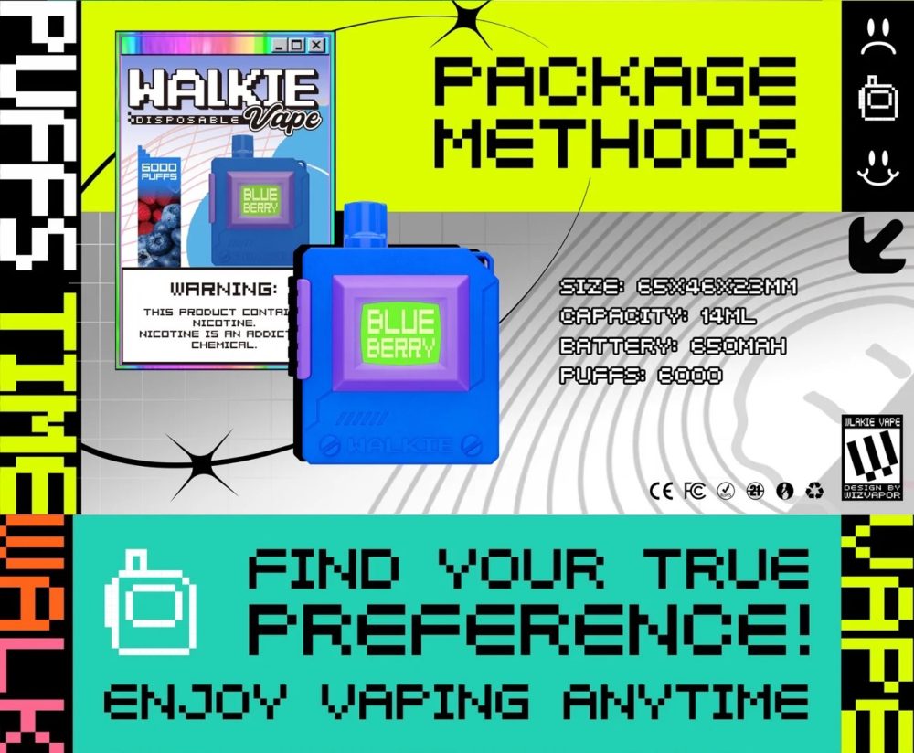 Walkie Disposable Vape 6000 Puffs Specification