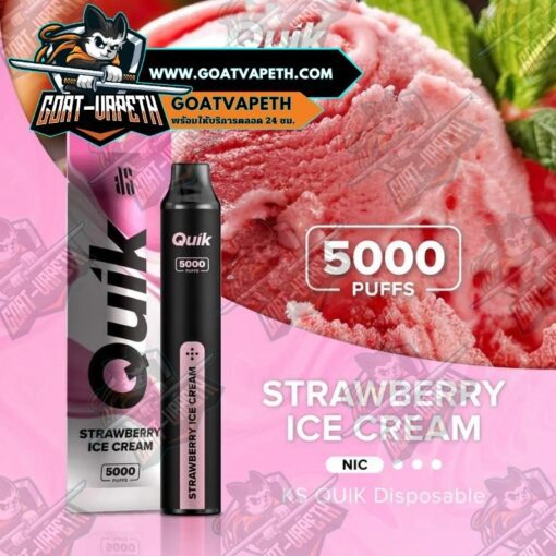 KS QUIK 5000 Puffs Strawberry Ice Cream