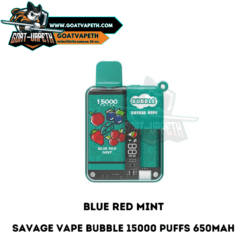 Savage Vape Bubble 15000 Puffs Red Blue Mint